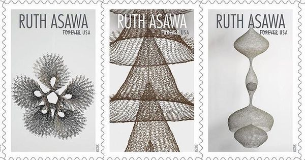 The Ruth Asawa Forever Stamps designed by Ethel Kessler. © 2020 U.S. Postal Service. 