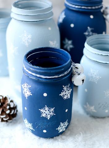 Snowflake Mason Jars