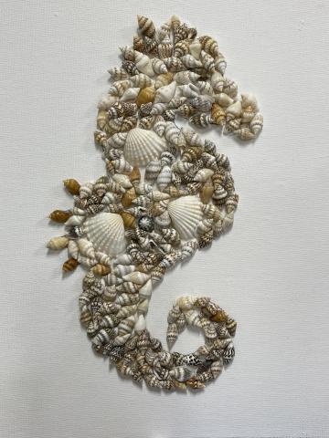 Seahorse made of shells