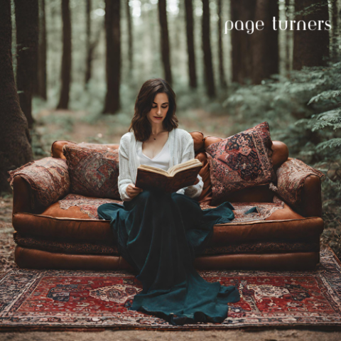 woman on couch in forest