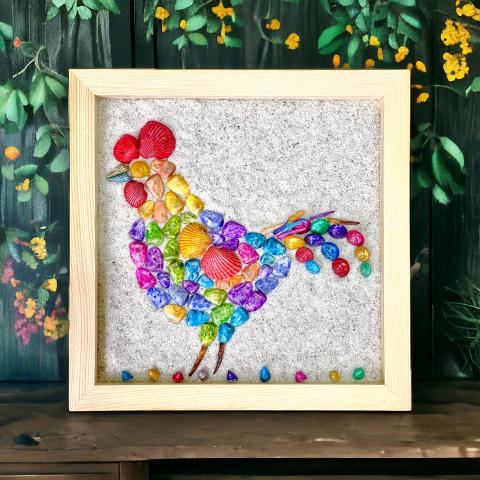 rooster sand art
