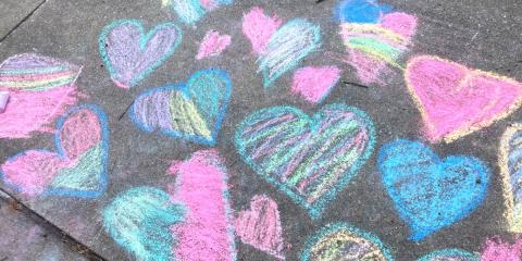 Sidewalk Chalk Hearts