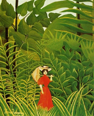 Woman in Red in the Forest Henri Rousseau 1907