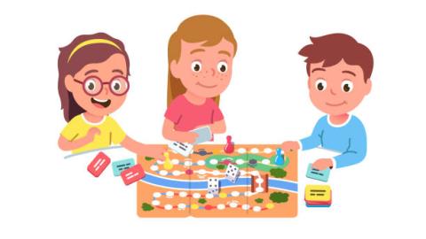 Clip Art of Children Playing Games