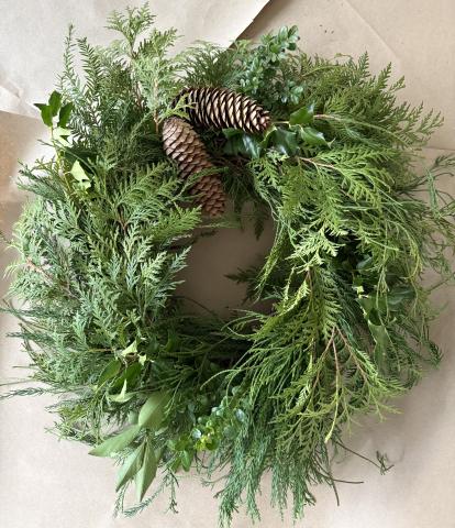 Fresh evergreen wreath