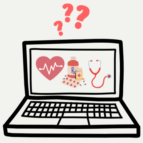 laptop with medical images