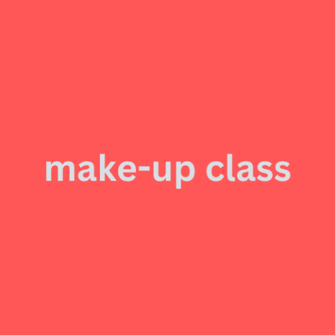 red box with the words "make-up class" in center