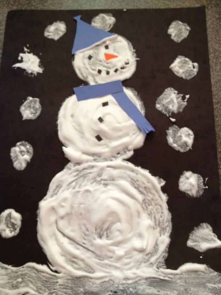 Shaving Cream Snowmen