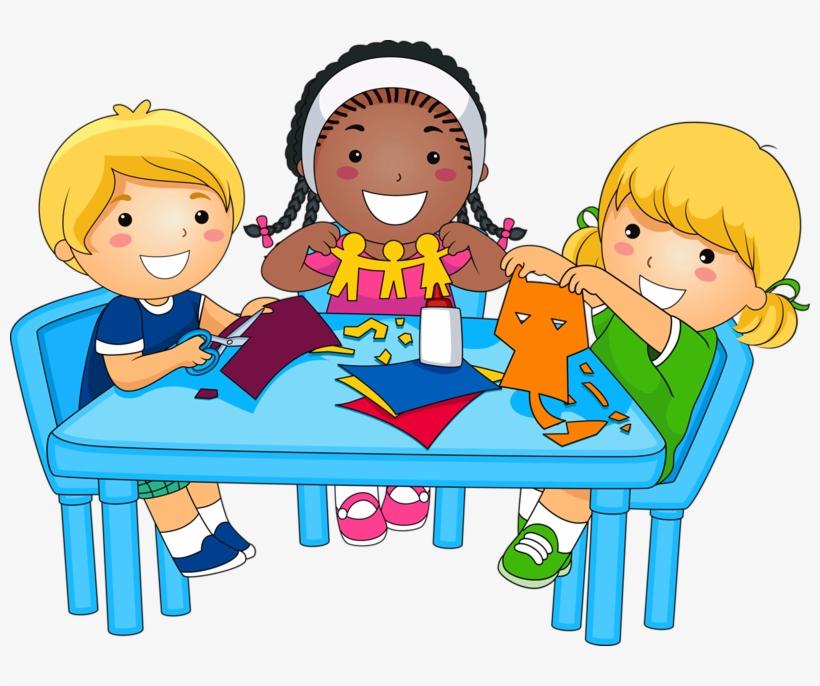 Clip art of Kids working on crafts