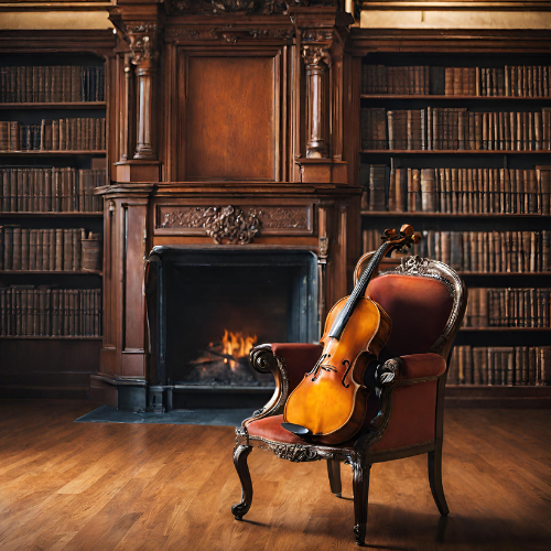 violin in chair