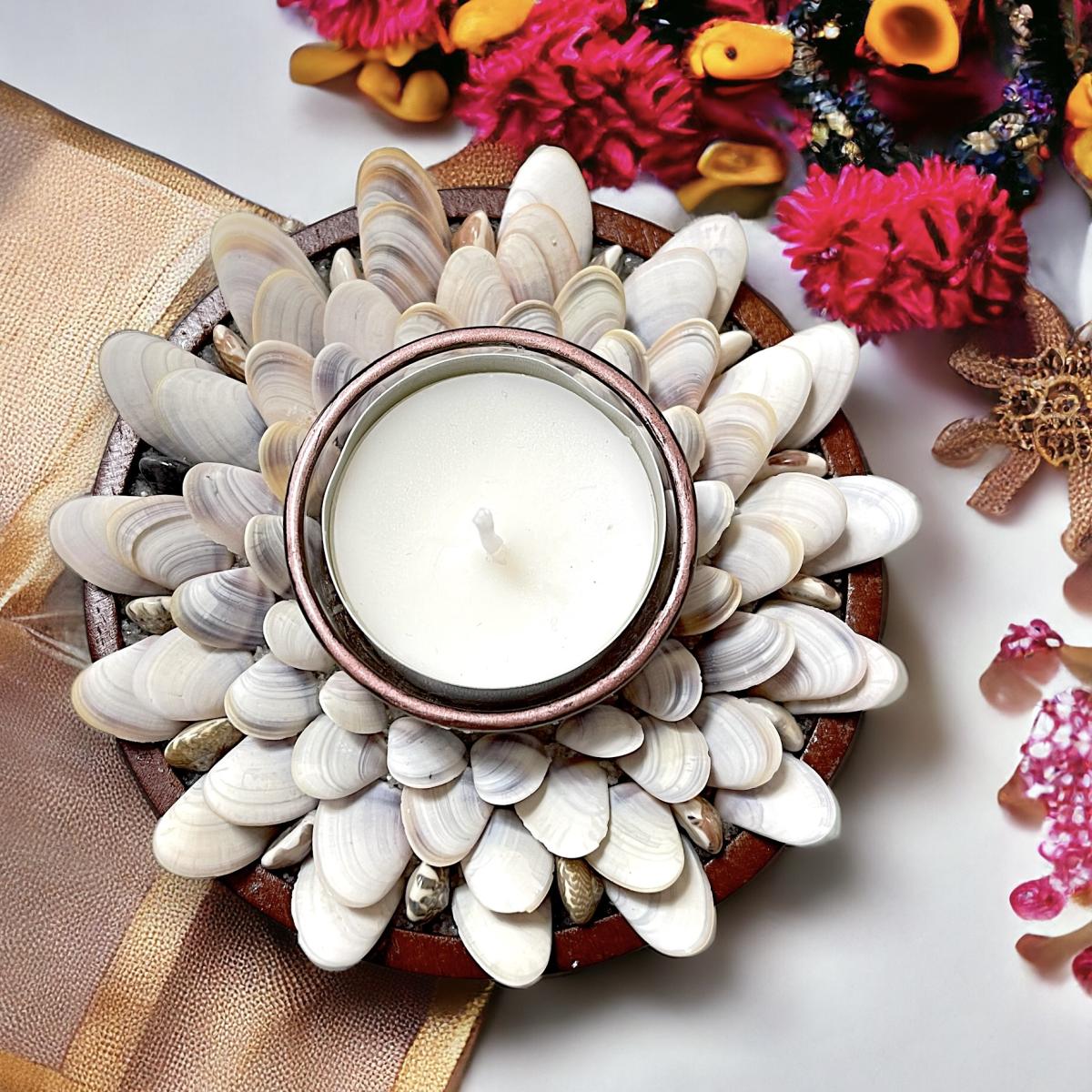 Lotus flower tea light holder 