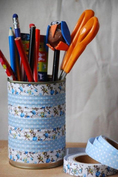 Washi Tape Pencil Jar