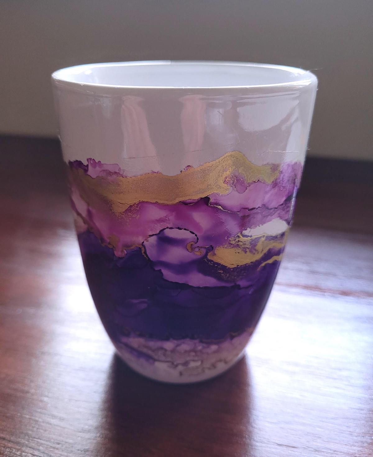 fluid ink technique on cup